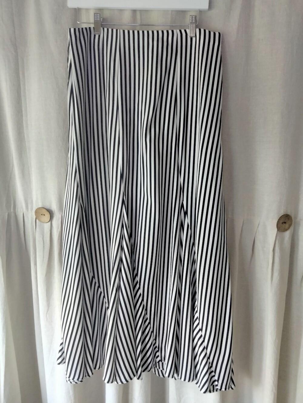 INC International Concepts Black and White Vertical Stripe Skirt